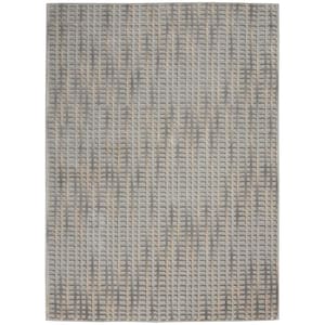 Solace Grey/Beige 2 ft. x 7 ft. Abstract Contemporary Kitchen Runner Area Rug