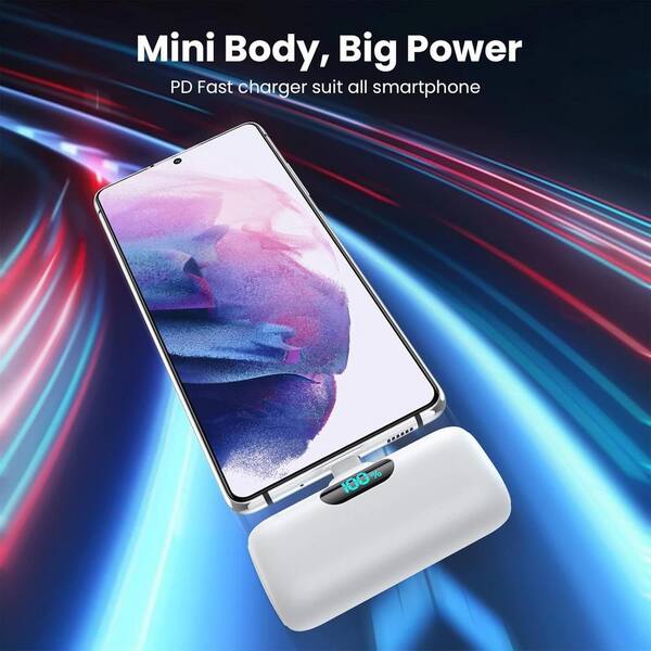 Yichuhaoxi Mini Portable Charger 5000mAh Power Bank, 3A PD USB C Cell Phone Portable Power, LCD Display Battery Pack
