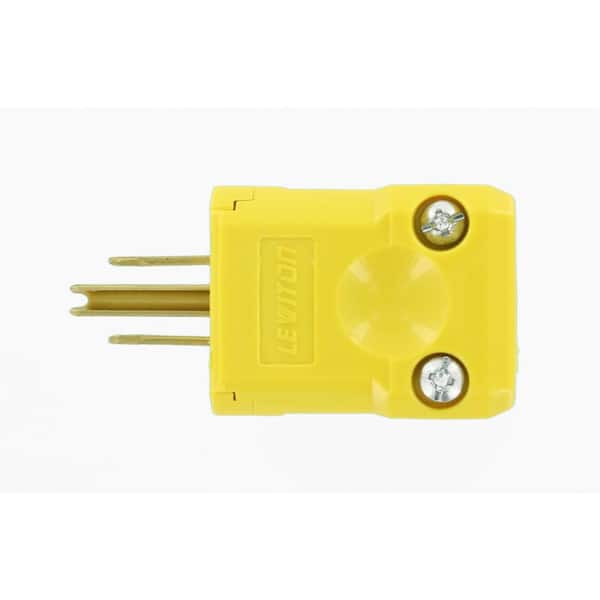 15 Amp Python Straight Blade Plug, Yellow 5256-BVY