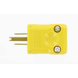 15 Amp Python Straight Blade Plug, Yellow
