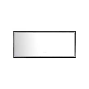 88 in. W x 38 in. H Rectangular Metal Framed Anti-Fog Dimmable LED Wall Mount Smart Bathroom Vanity Mirror