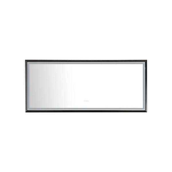 Unbranded 88 in. W x 38 in. H Rectangular Metal Framed Anti-Fog Dimmable LED Wall Mount Smart Bathroom Vanity Mirror