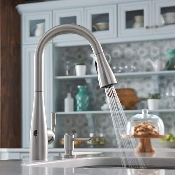 Essie Touchless 1-Handle Pull-Down Sprayer Kitchen Faucet with MotionSense Wave and Power Clean in Spot Resist Stainless