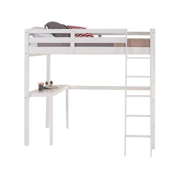 Camaflexi Tribeca White Twin Size High Loft Bed With Desk T1403dt The Home Depot