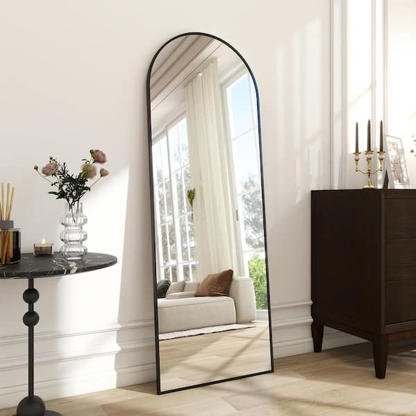 FUIN Reatz 16 in. W x 59.5 in. H Solid Wood Frame Yellowish-Brown Arch Full  Length Mirror U05001-0 - The Home Depot