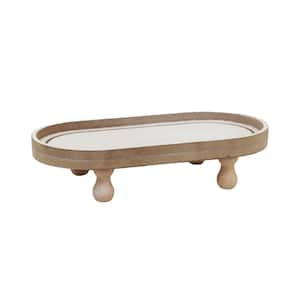 White Oval 9.3 in. L Wood Tray Riser