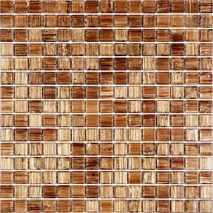 Celestial Glossy Copper Brown 12 in. x 12 in. Glass Mosaic Wall and Floor Tile (20 sq. ft./case) (20-pack)