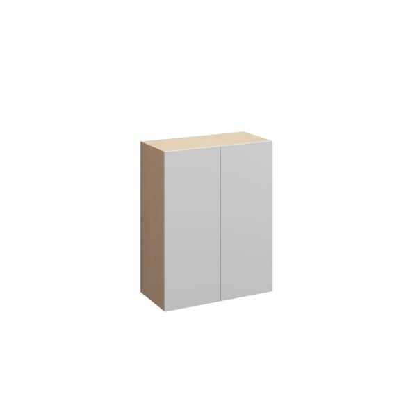 Ithaca Slab 24 in. W x 36 in. H x 12 in. D in Super White Plywood Assembled Wall Cabinet
