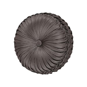 Antonia Mink Polyester Tufted Round Decorative Throw Pillow 15 x 15 in.