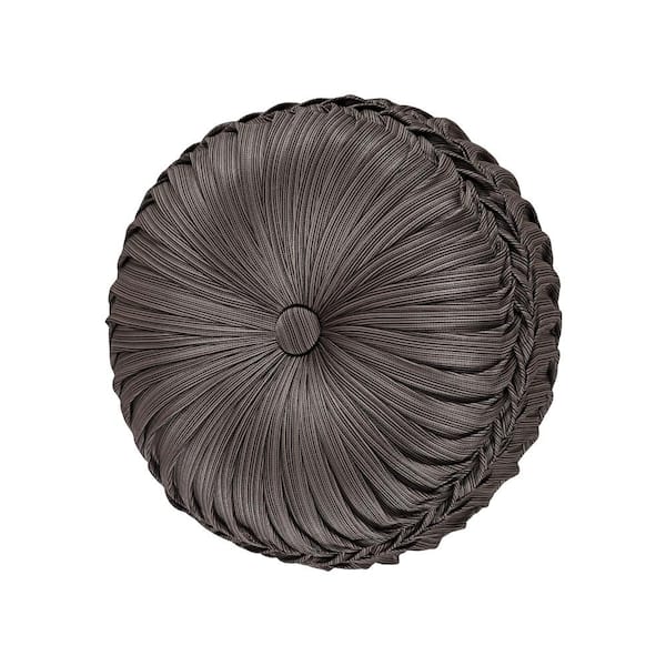 Unbranded Antonia Mink Polyester Tufted Round Decorative Throw Pillow 15 x 15 in.