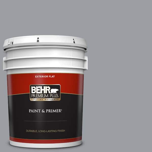 BEHR PREMIUM PLUS 5 gal. #760F-4 Down Pour Flat Exterior Paint & Primer