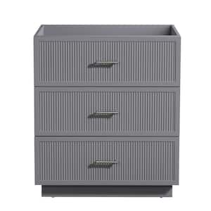 29 in. D x 17.9 in. W x 33.5 in. H MDF Wall Mounted Bath Vanity Cabinet without Top in Gray with 3-Drawers