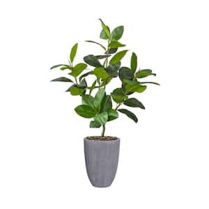 Real touch 65 in. fake Rubber tree in sustainable planter