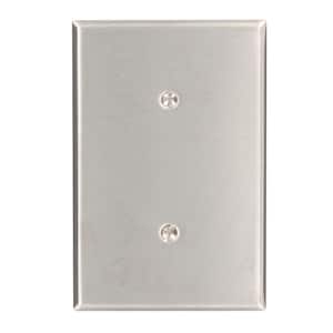 1-Gang No Device Blank Wallplate, Oversized, 302 Stainless Steel, Strap Mount, Stainless Steel