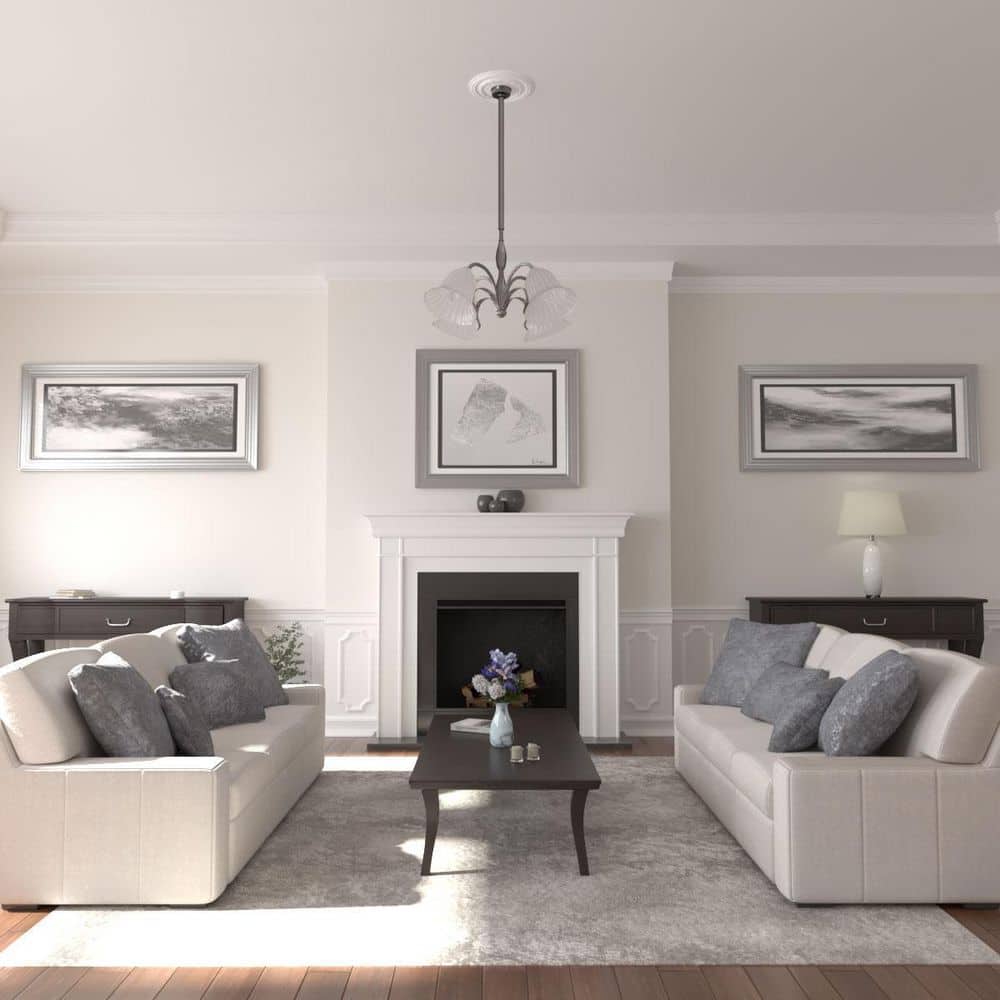 Primed White Urethane Federal Ceiling Medallion