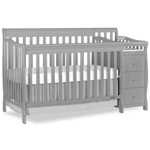 Brody Pebble Grey 5-in-1 Convertible Crib with Changer
