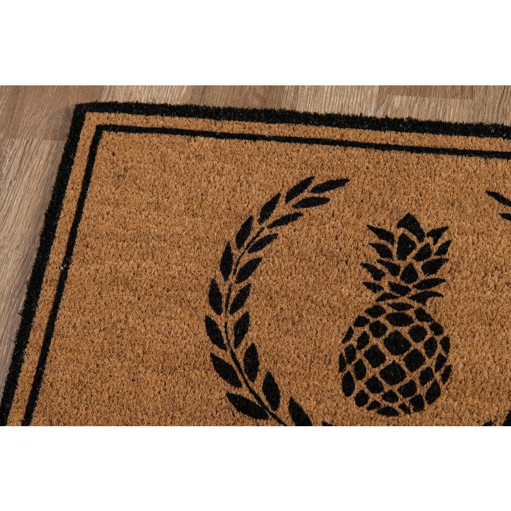 Hand Woven Black Coir Outdoor Doormat with PVC Backing