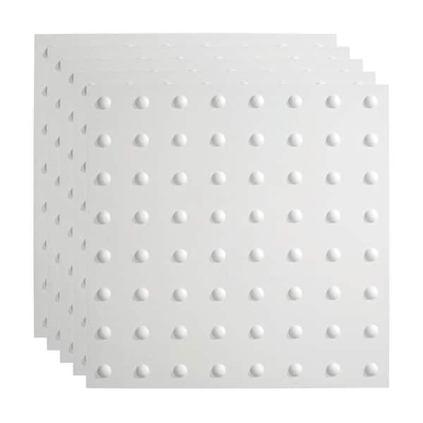 Fasade Dome 2 ft. x 2 ft. Matte White Lay-In Vinyl Ceiling Tile (20 sq. ft.)