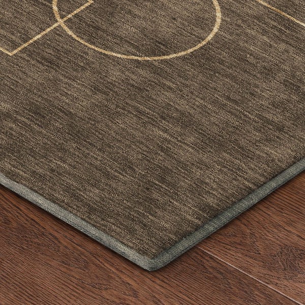 Mayfield Premium Machine Washable Abstract AMF2500 Chocolate 2 ft. x 3 ft. Accent Rug