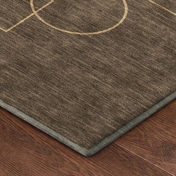 Mayfield Premium Machine Washable Abstract AMF2500 Chocolate 9 ft. x 12 ft. Area Rug