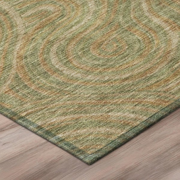 Chantille Machine Washable Indoor/Outdoor Abstract ACN3032 Gold 10 ft. x 14 ft. Area Rug