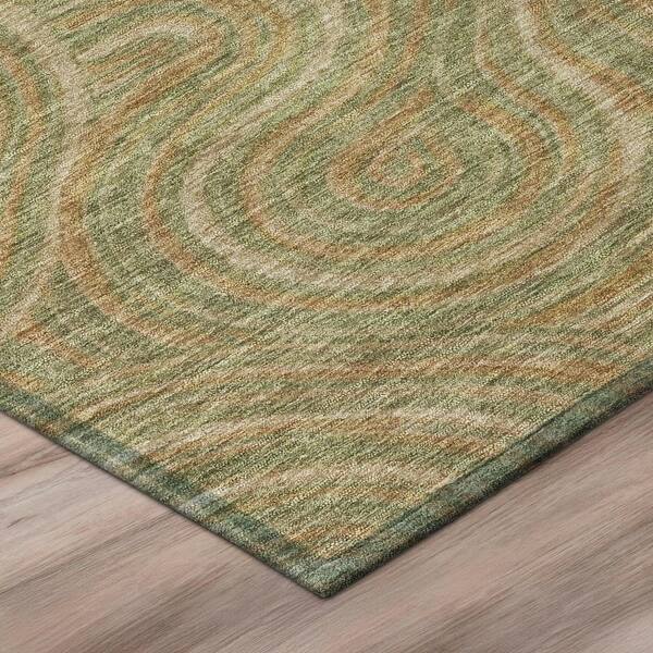 Chantille Machine Washable Indoor/Outdoor Abstract ACN3032 Gold 8 ft. x 10 ft. Area Rug
