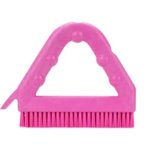 Sparta 9 in. Pink Polyester Tile and Grout Brush (4-Pack)