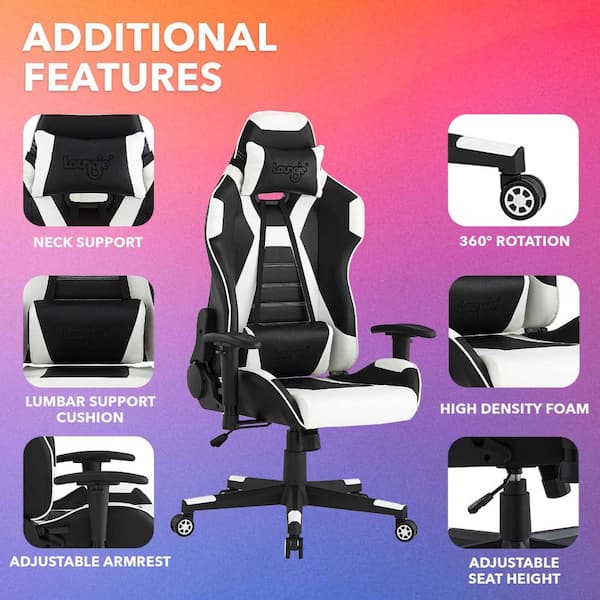 Adjustable Gaming Chair with GAS Lift 4D Armrest and Lumbar Support