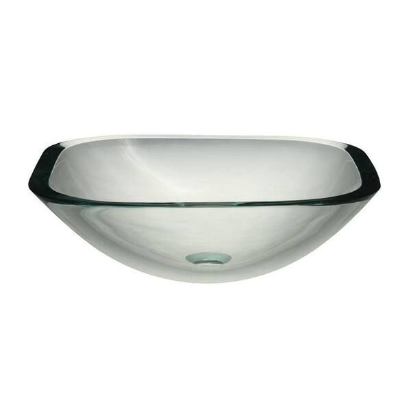 DECOLAV Translucence Glass Vessel Sink in Transparent Crystal