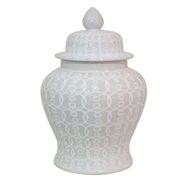 Benjara Ceramic Jar with Dome Lid