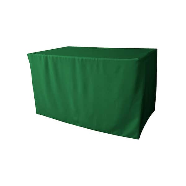 LA Linen 48 in. L x 30 in. W x 30 in. H Emerald Green Polyester Poplin Fitted Tablecloth