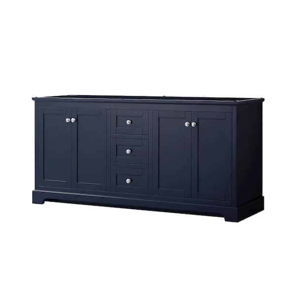 Wyndham Collection Avery 71-in Dark Blue Bathroom Vanity Cabinet