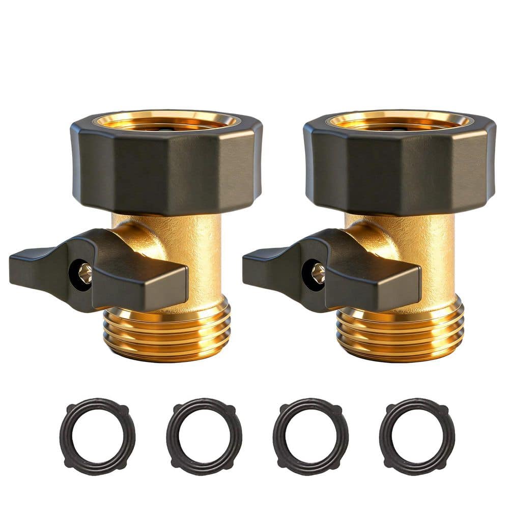 2 Pack 3/4 Inch Brass Garden Hose Shut Off Valve with Extended Handle, Universal Connector, Leak-Free Washers price history on PriceWatchPro