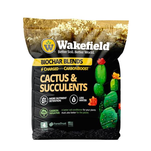Biochar Blend with CarbonBoostfor Cactus and Succulents Soil Amendment-4 qt. Bag