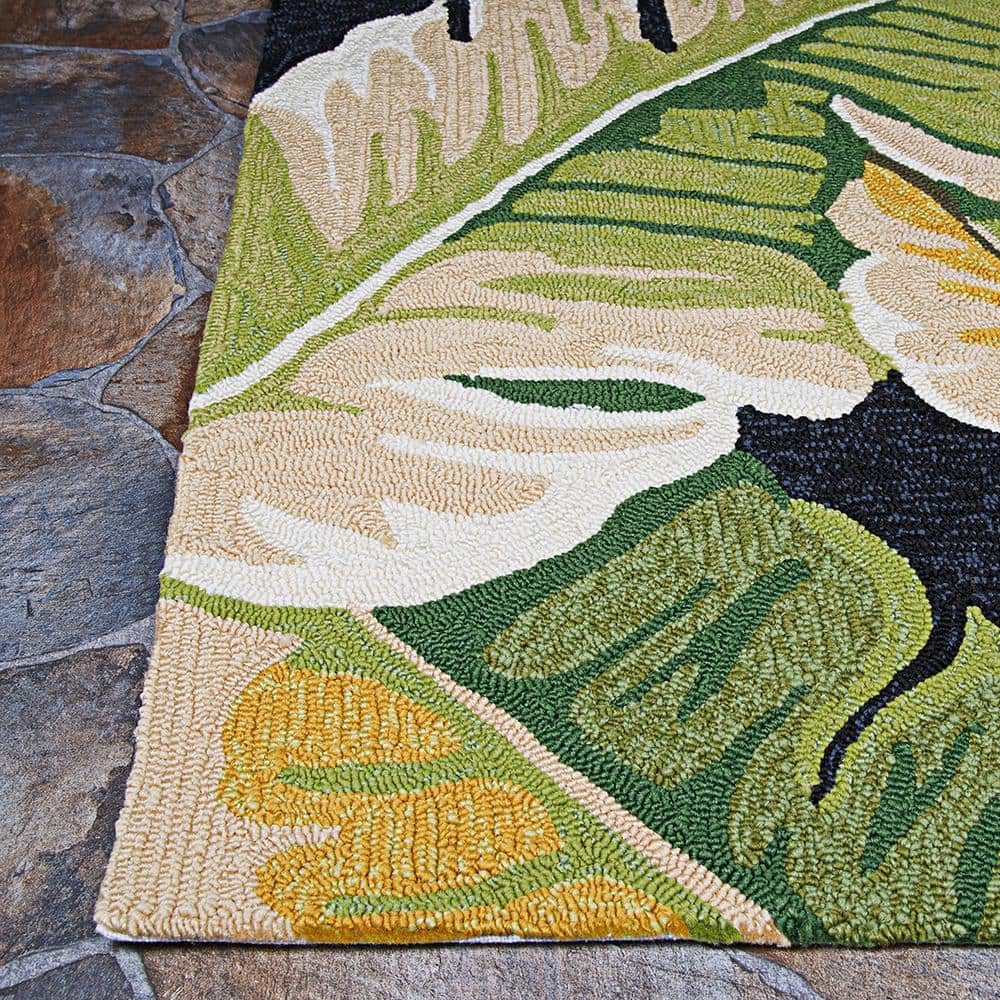 Covington Handcrafted Black Synthetic 2'x4' Rectangular Area Rug
