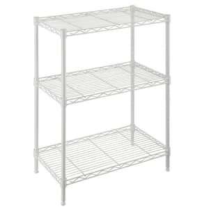 Ivory 3-Tier Metal Wire Shelving Unit (23 in. W x 30 in. H x 13 in. D)