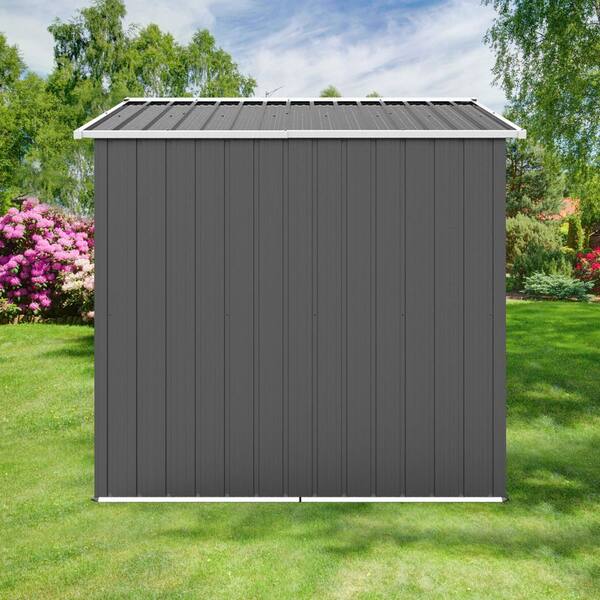 8.5 ft. W x 6.2 ft. D Gray Metal Outdoor Garden Storage Sheds with