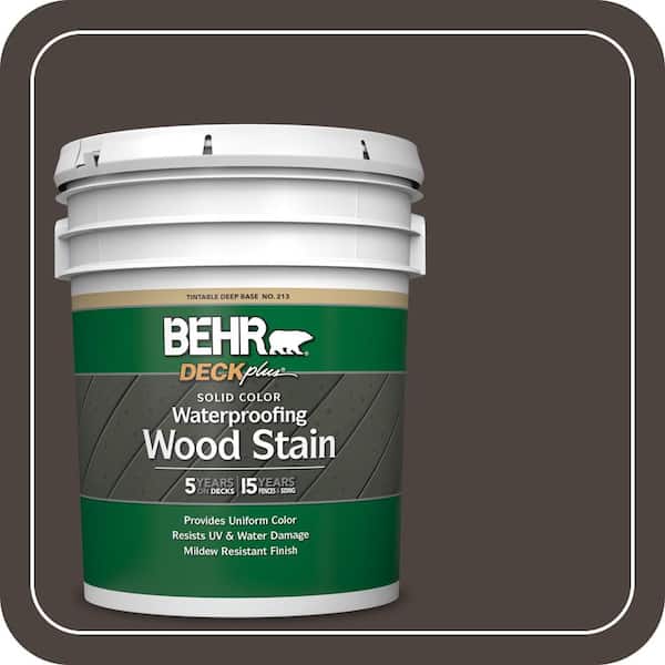 5 gal. #PPU5-01 Espresso Beans Solid Color Waterproofing Exterior Wood Stain