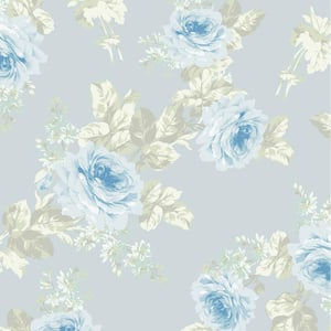 Rachel Ashwell Royal Bouquet Blue Wallpaper