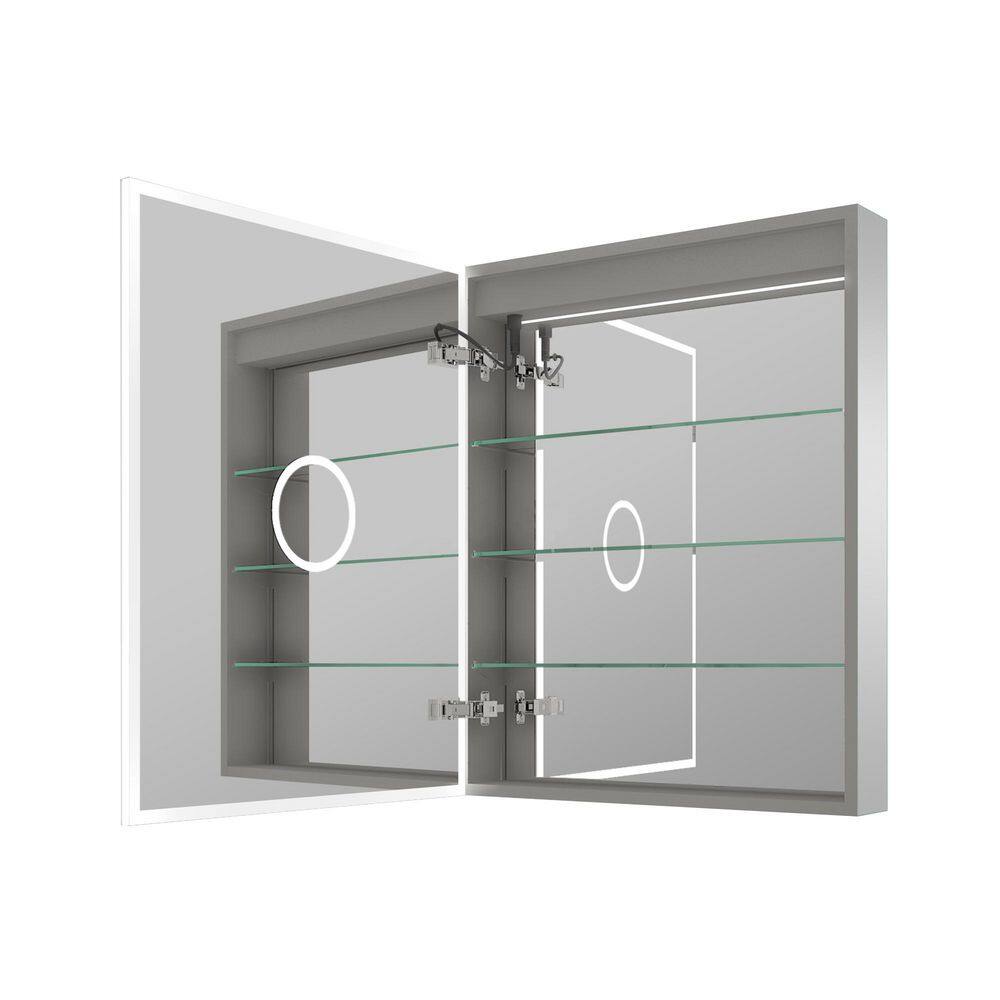 20 in. W x 30 in. H Rectangular Aluminum LED Medicine Cabinet with Mirror, 3X Magnify Mirror, Left Soft Close Door price history on PriceWatchPro