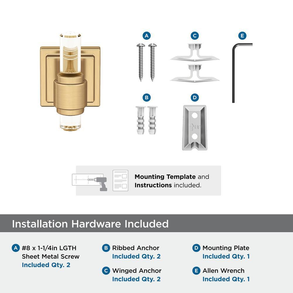 Clear and Champagne Bronze Single Prong Robe Hook