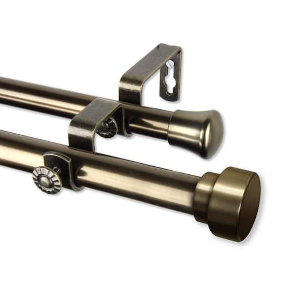 Rod Desyne Topper 28 in. - 48 in. in. - Double Curtain Rod Antique Brass
