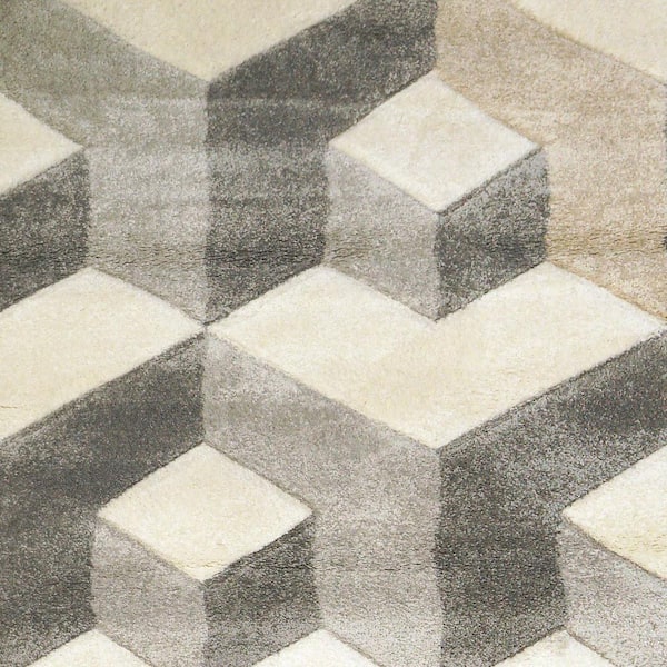 Stella 6 ft. 7 in. X 9 ft. 2 in. Ivory/Grey/Beige Geometric Indoor/Outdoor Area Rug