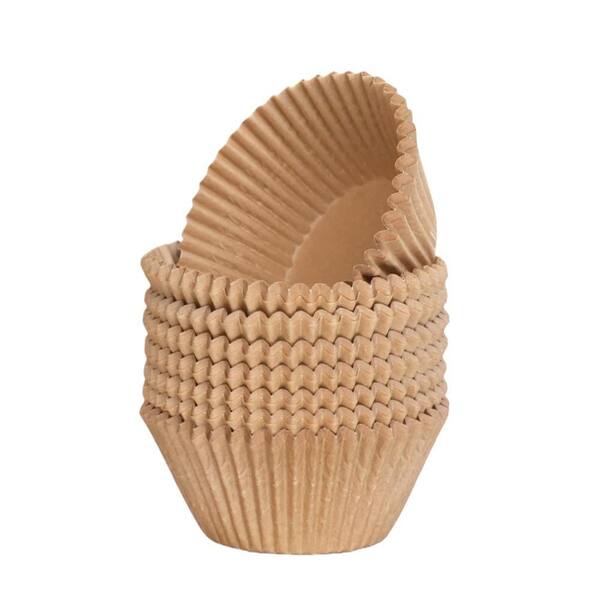 3.2 in. Paper Cupcake Liners with Non-Stick, Natural, Food-Grade, Greaseproof for Kitchen, Baking, Cupcakes (200-Pack)