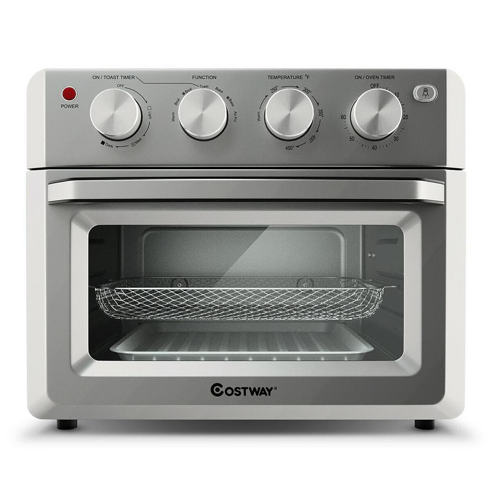Costway 21.5 qt. Silver Air Fryer Toaster Oven 1800-Watt Countertop Convection  Oven with Recipe ES10044US - The Home Depot