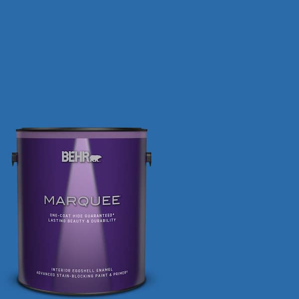 BEHR MARQUEE 1 gal. #MQ4-24 Electric Blue One-Coat Hide Eggshell Enamel Interior Paint & Primer