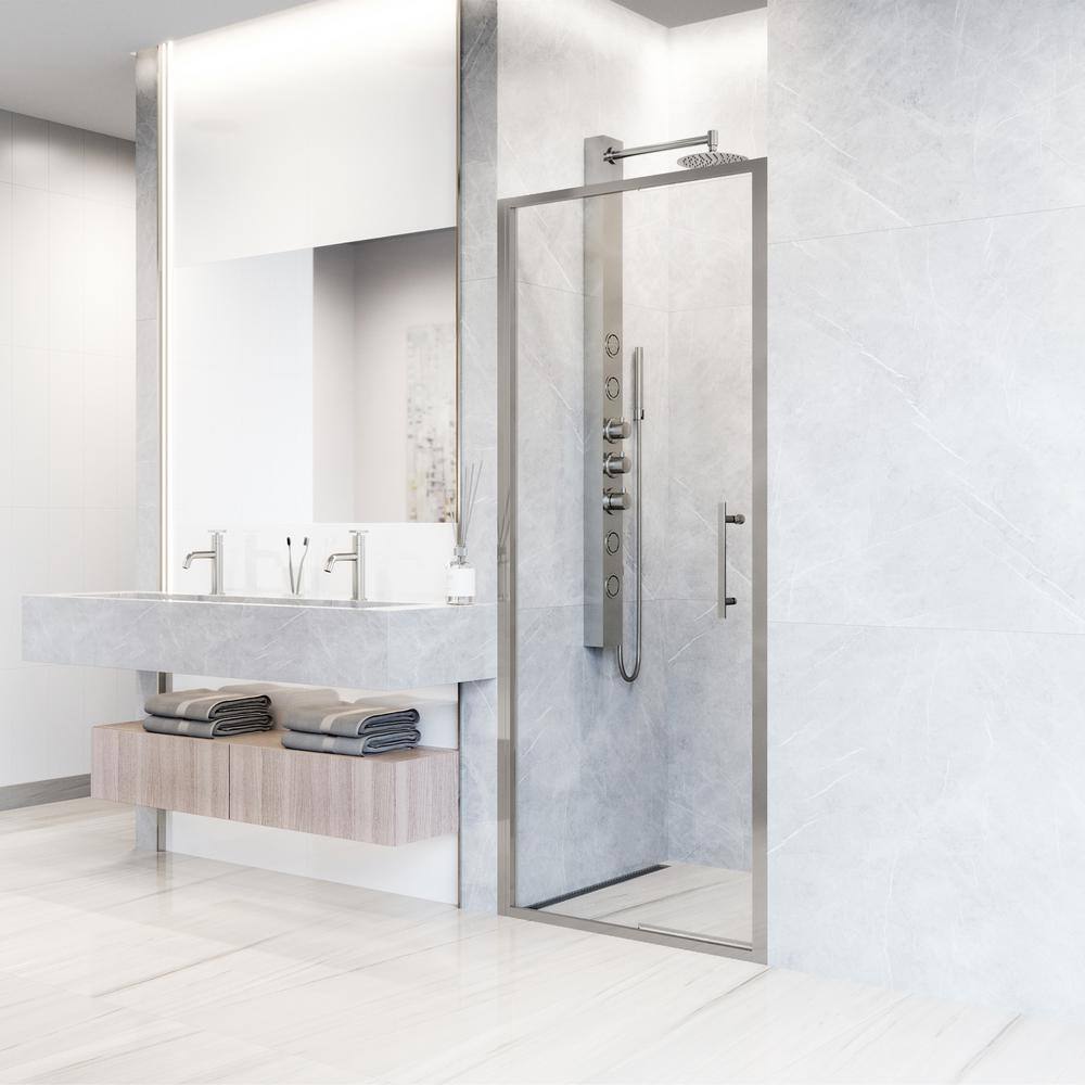 Astoria 30" x 76" Chrome Framed Pivot Shower Door with Clear Glass