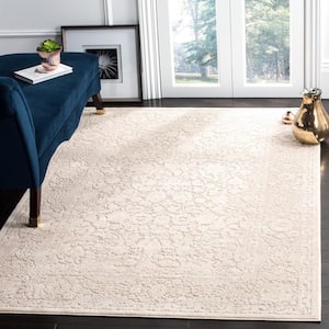 Reflection Beige/Cream 6 ft. x 9 ft. Floral Distressed Area Rug
