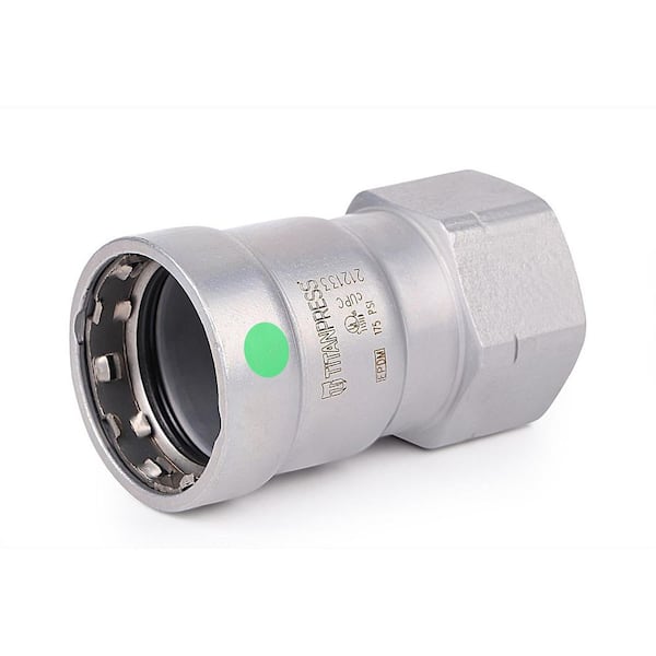 T TITANPRESS - 1-1/4 in. Carbon Steel Press x FPT Female Adapter EPDM Mechanical