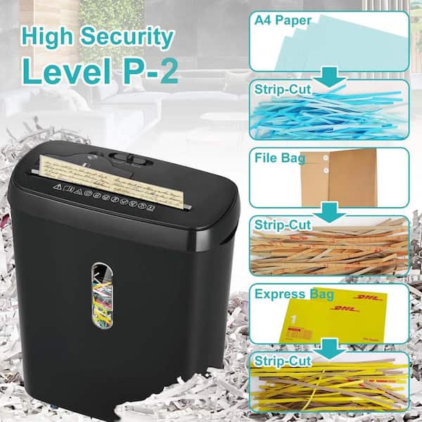 10-Sheet Strip Cut Home Office Paper Shredder with Jam Proof